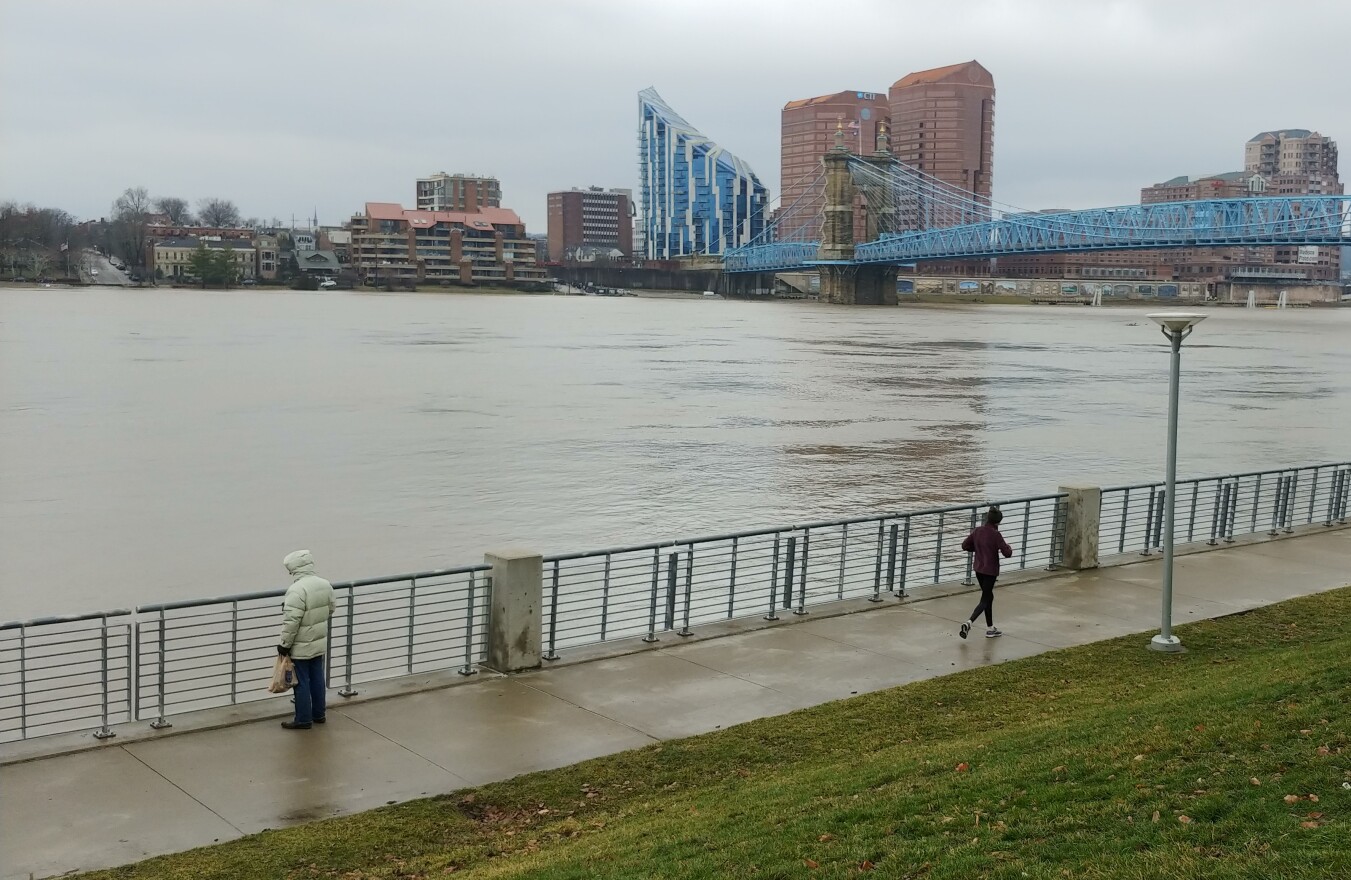The Ohio River at Cincinnati was at 51 feet, Thursday morning. Flood stage is 52 feet.
